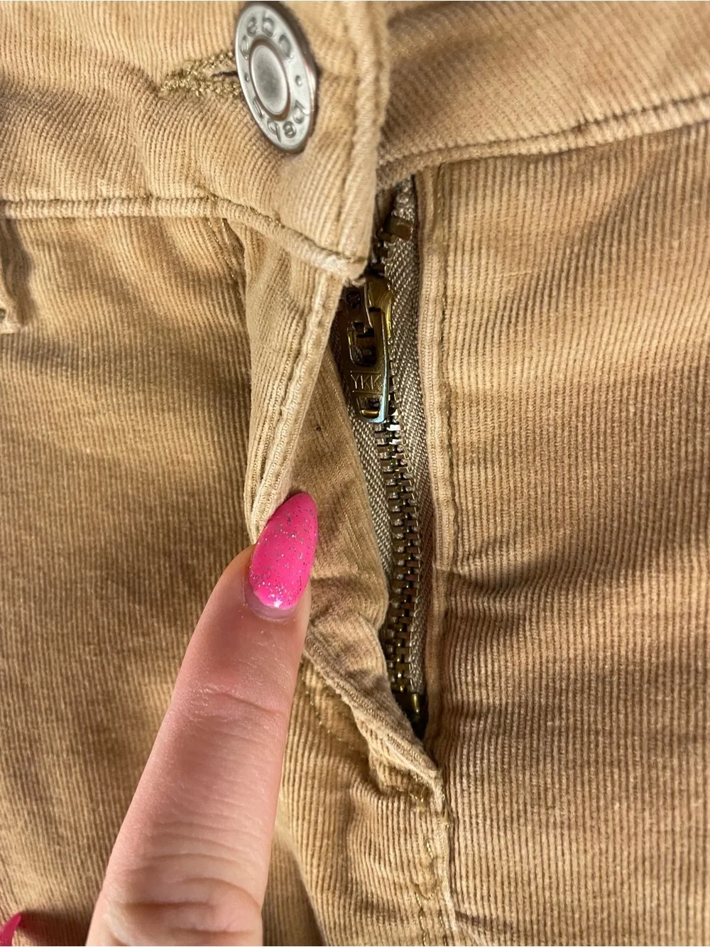 bebe Camel/Tan A-Line Midi Skirt